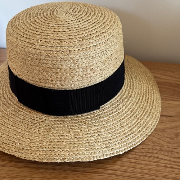 Helen Kaminski Natural Straw Hat with Black Band main image 4